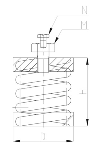 ZTH型<a href='http://www.npz151.cn' target='_blank'><u>彈簧減震器</u></a>結(jié)構(gòu)圖